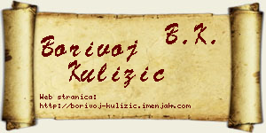 Borivoj Kulizić vizit kartica